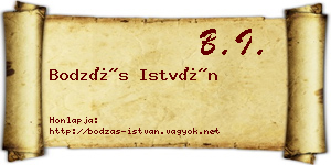 Bodzás István névjegykártya